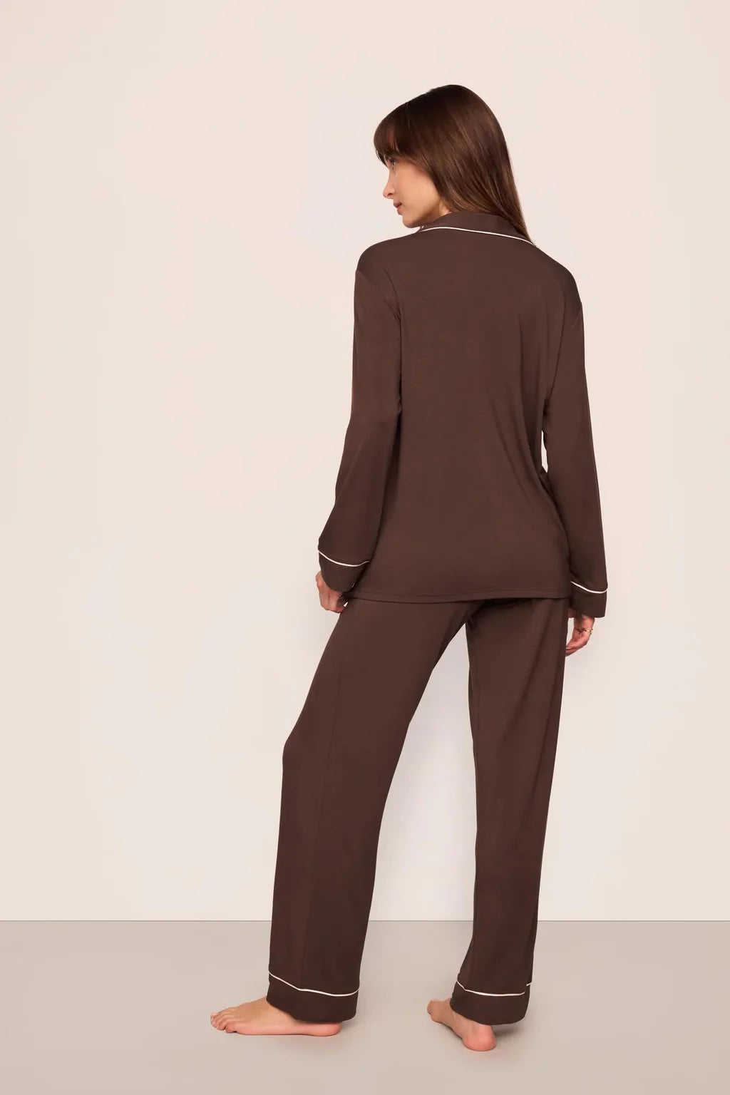 Gisele Modal Long Pj Set Chocolate