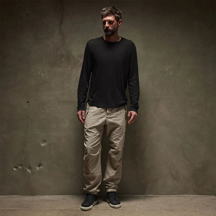 Shirttail Hem Crew Black