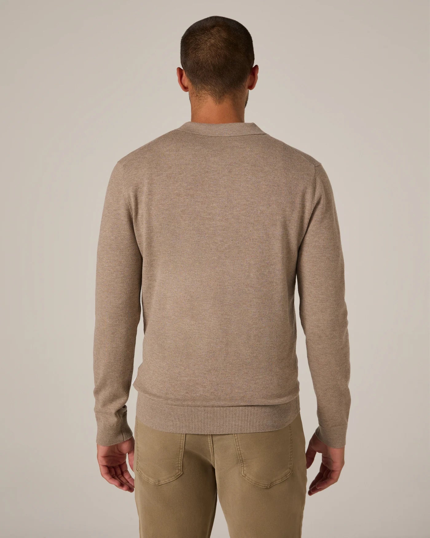 Belford Long Sleeve Sweater Polo Beige