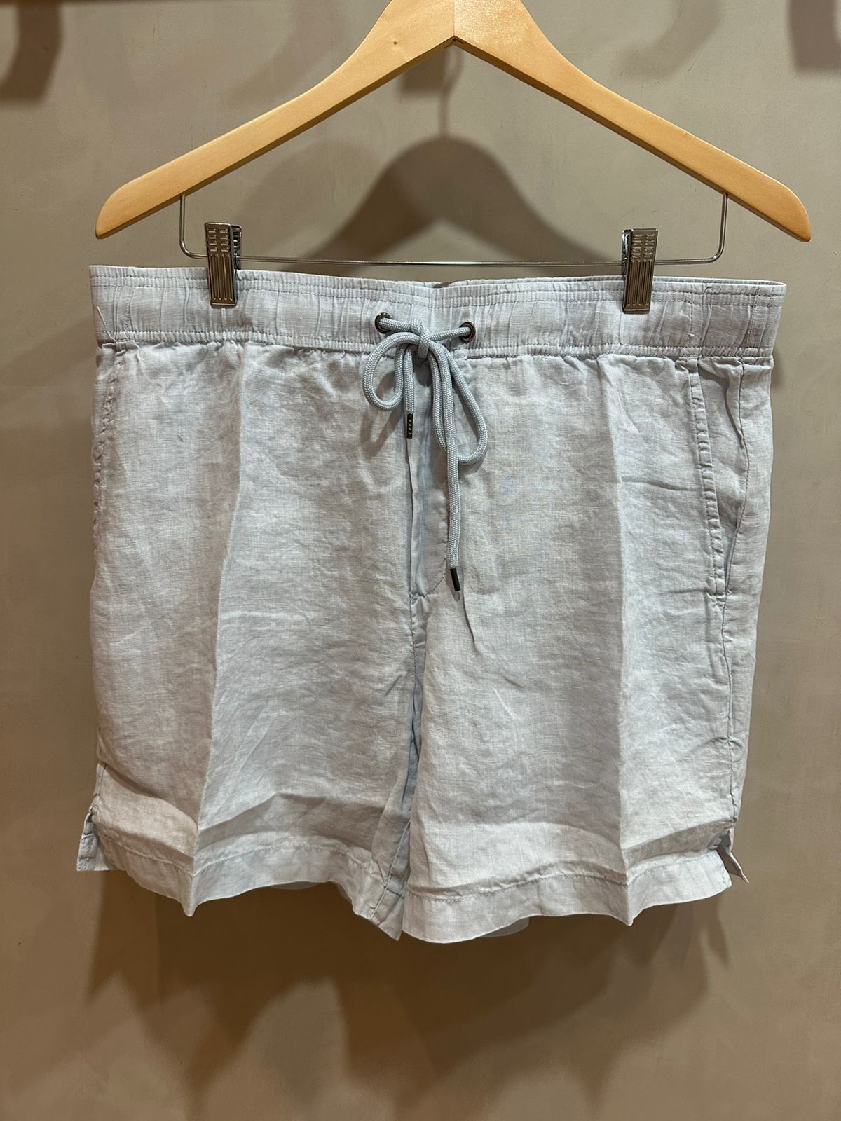 Relaxed Fit Linen Short Blue Pigment