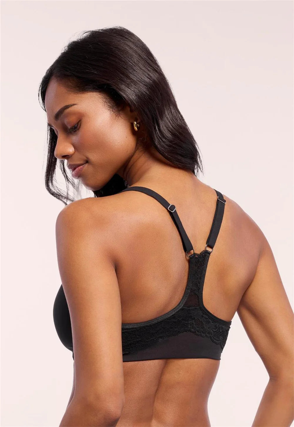 Racerback T Shirt Bra Black