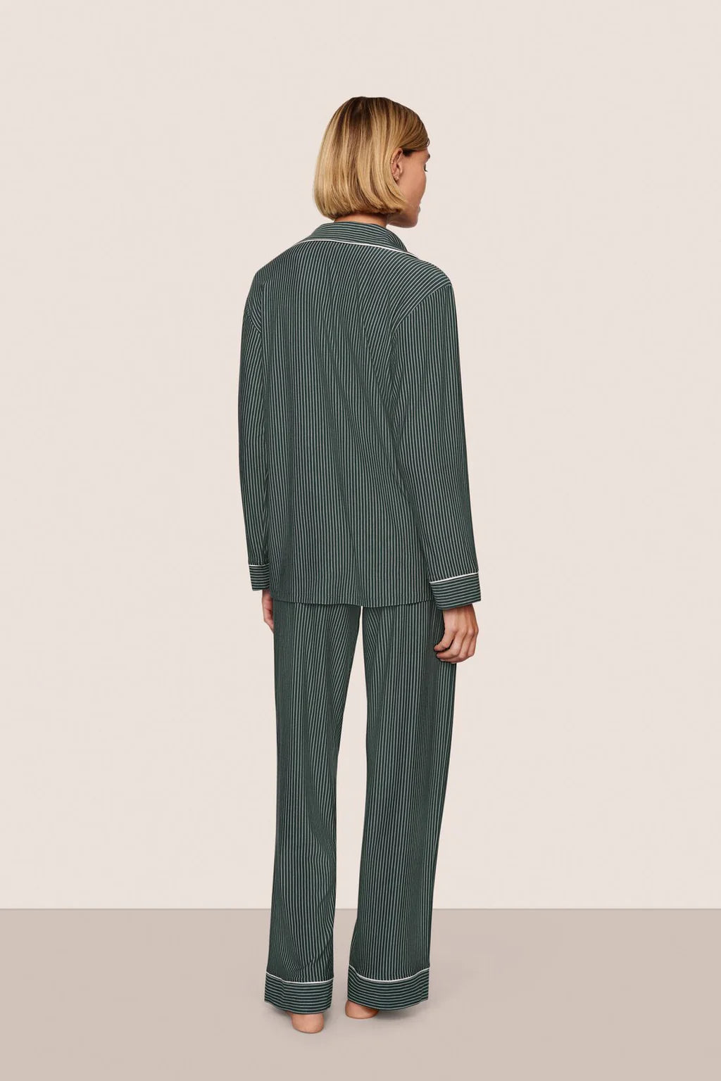 Gisele Modal Long Pj Set Duo Stripe Pine
