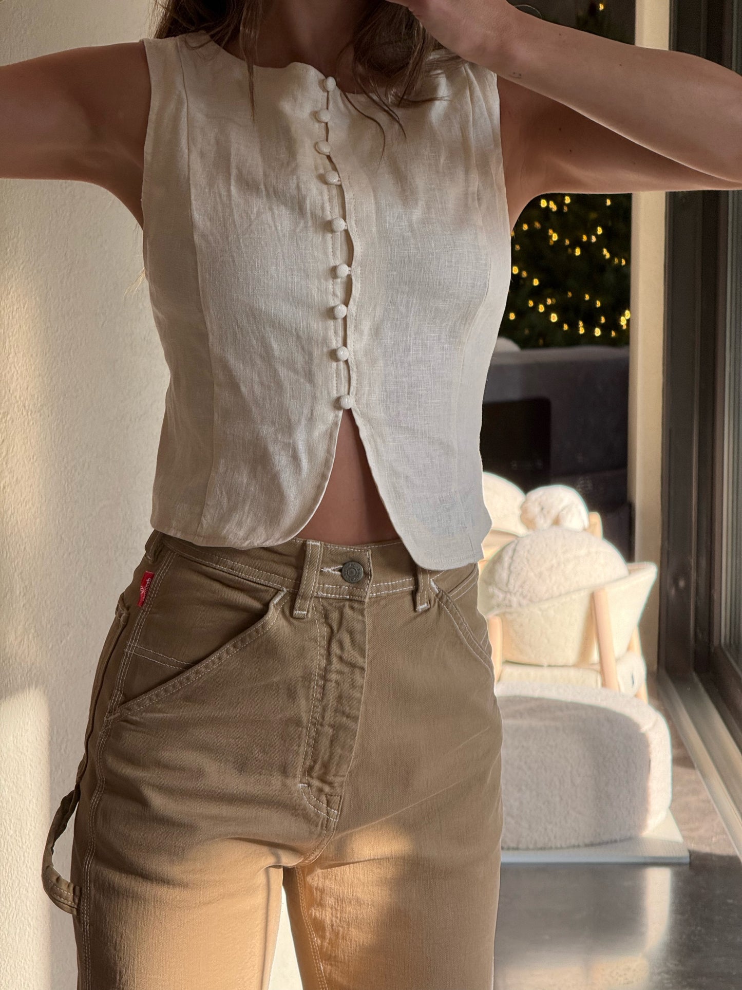 Harley Vest Top Cream