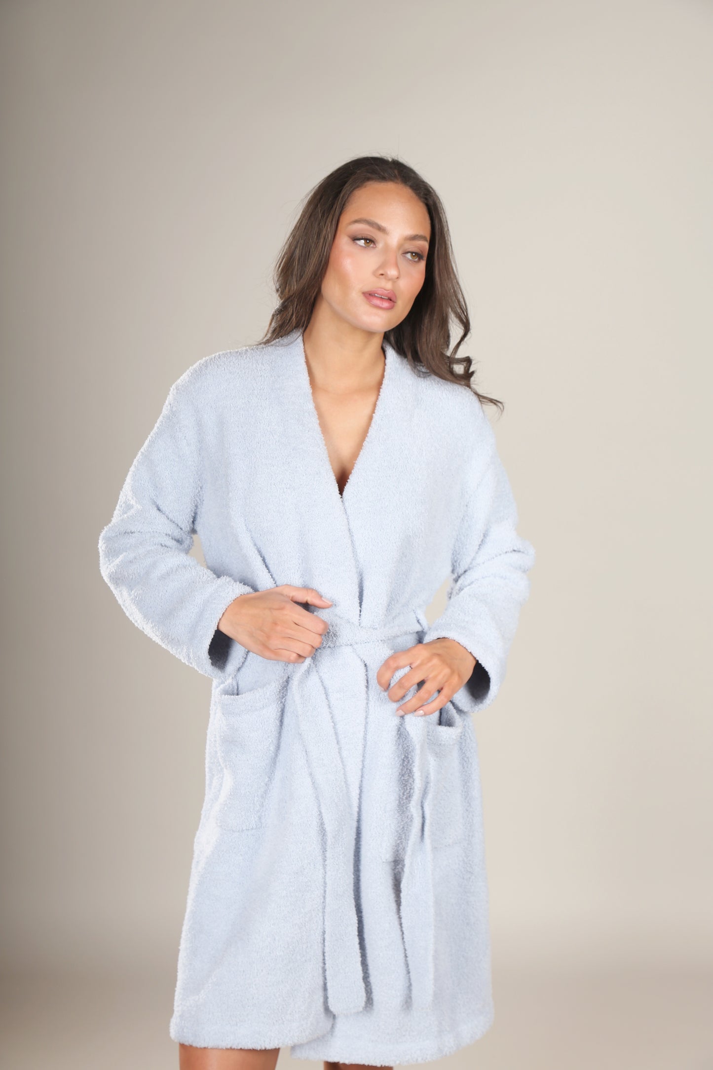 Cozy Chic Solid Robe Blue