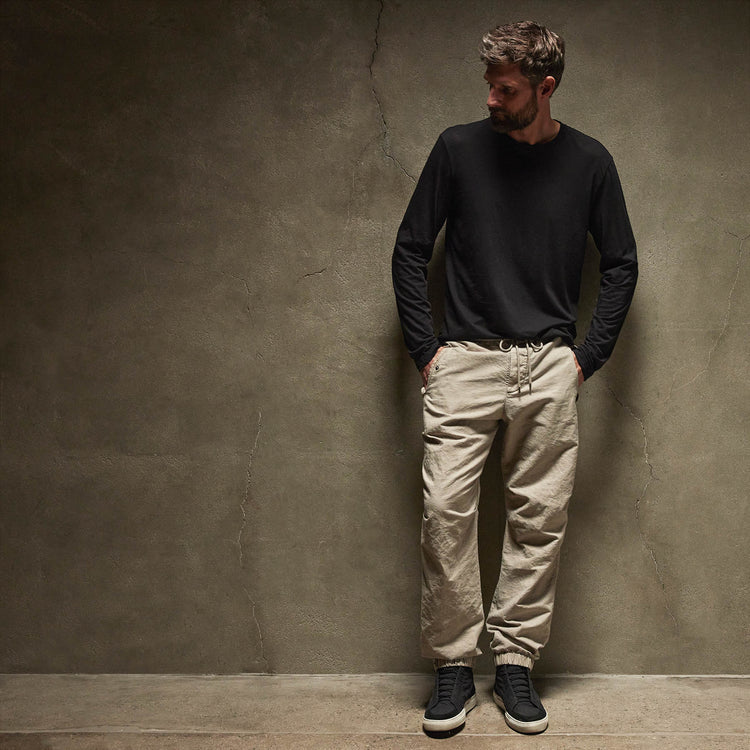 Shirttail Hem Crew Black