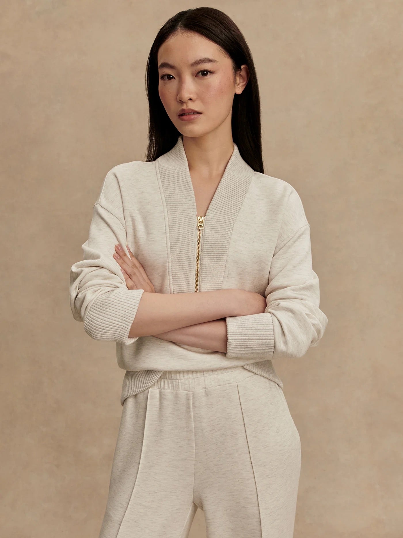 Sally Half-Zip Sweat Ivory