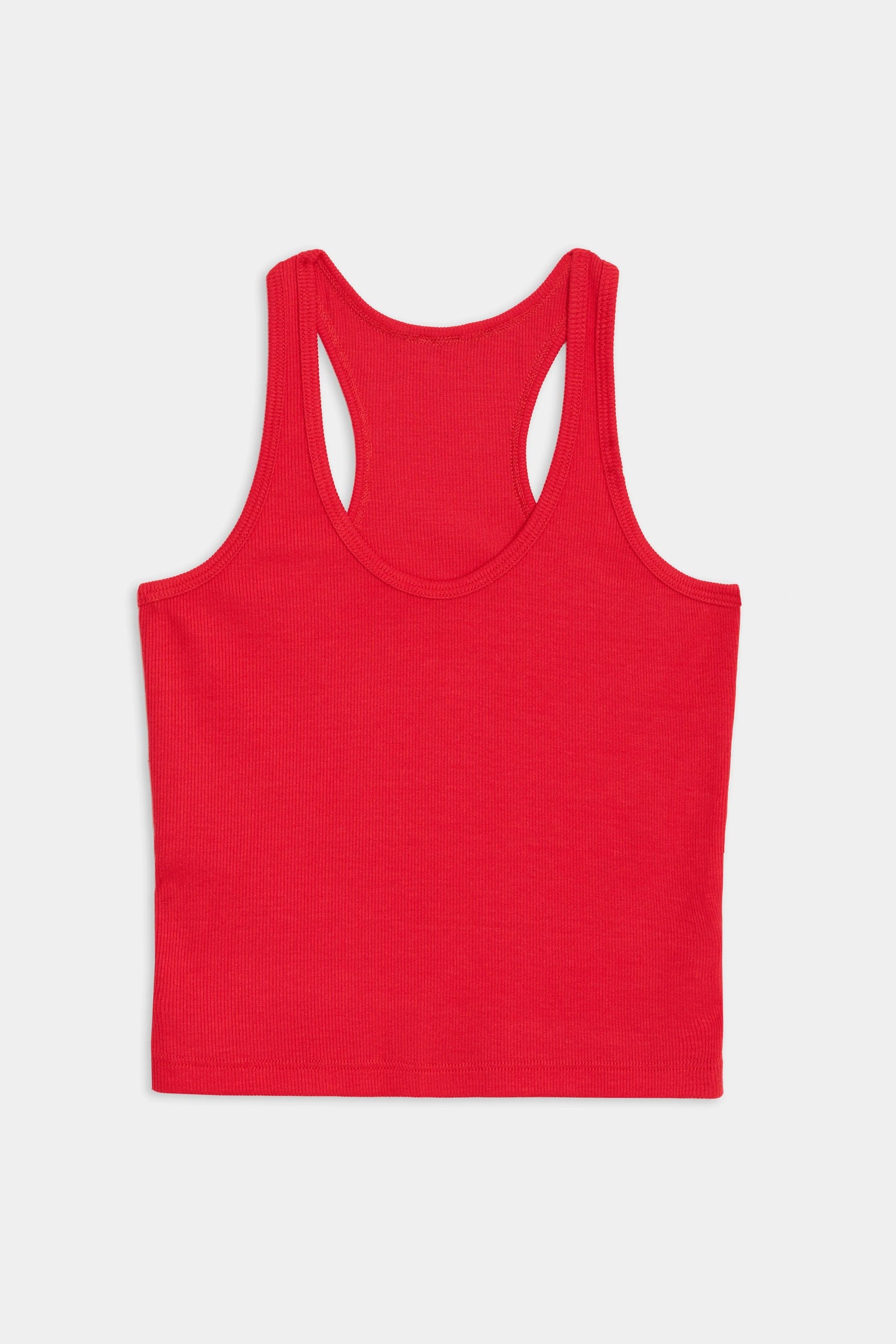 Ashby Rib Crop Red