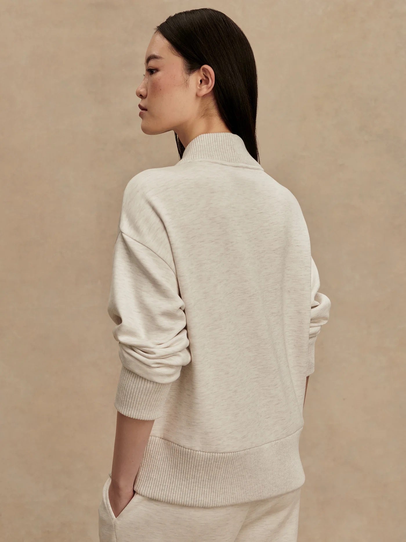 Sally Half-Zip Sweat Ivory