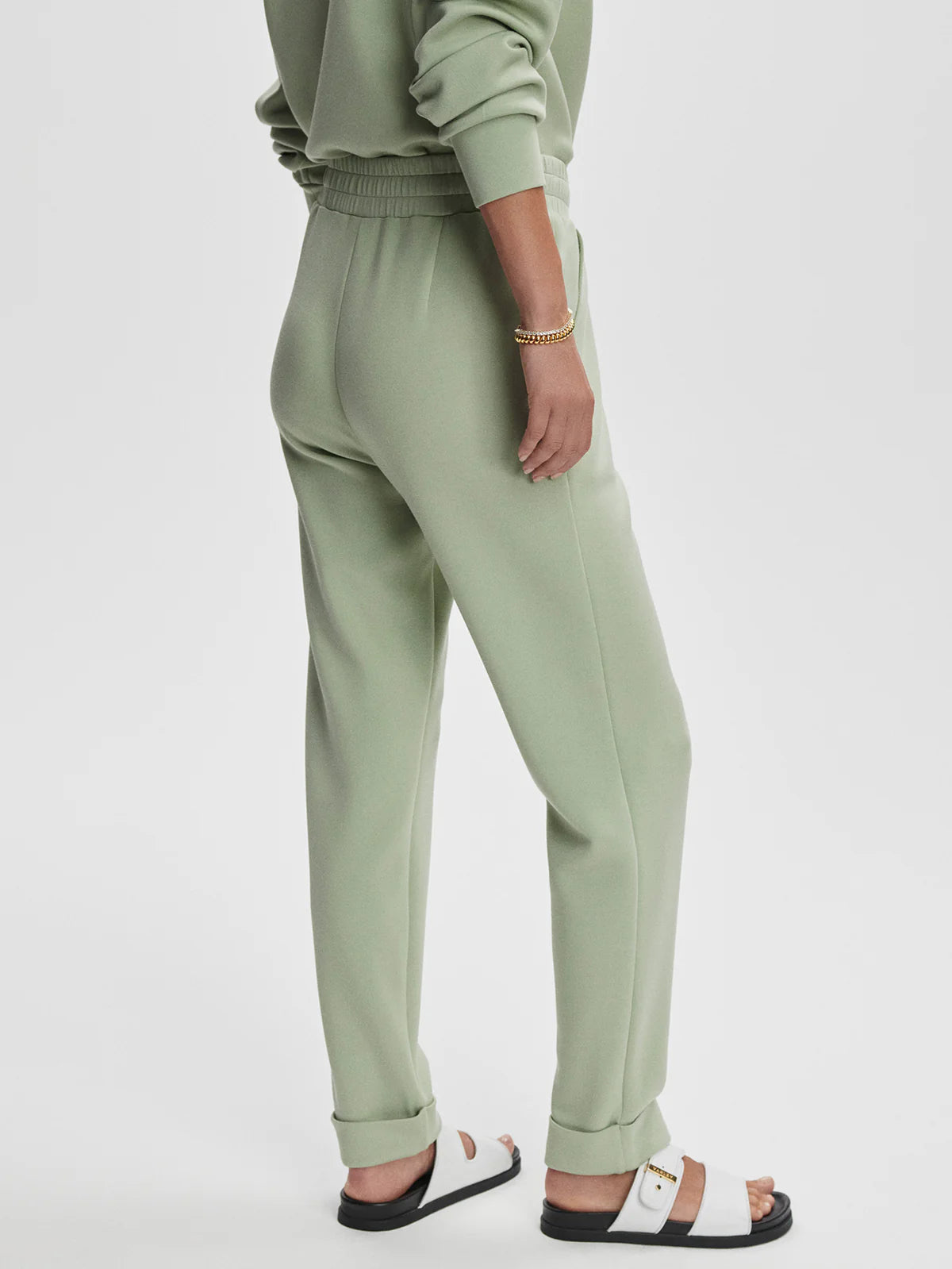 Loretta Sage Set Pants and Short Sleeve