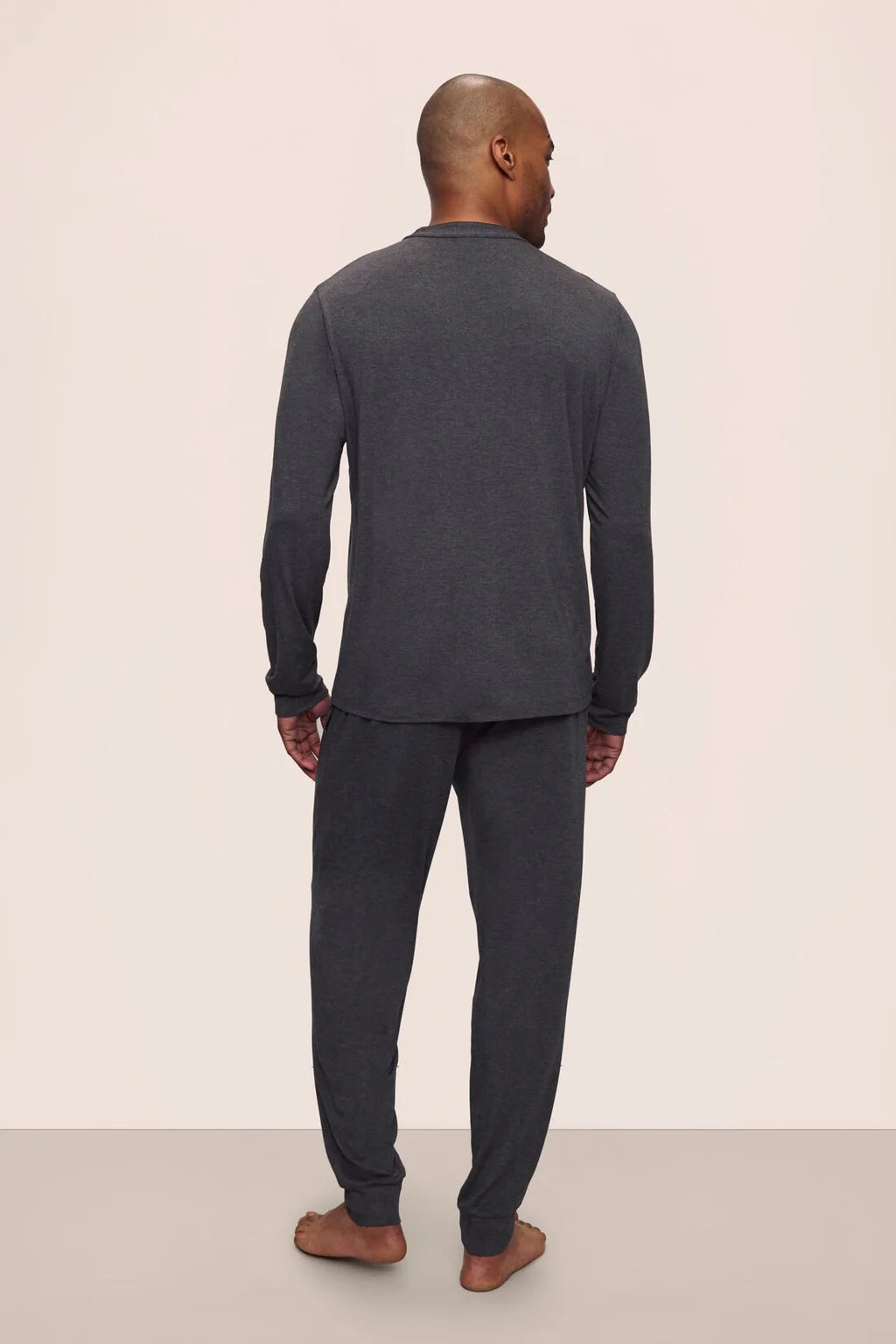 Henry Modal Long Pj Set Charcoal