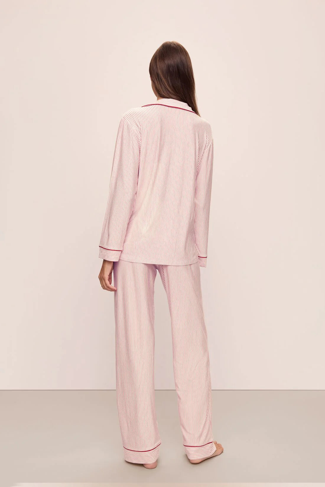 Gisele Printed Long Pj Set Duo Stripe