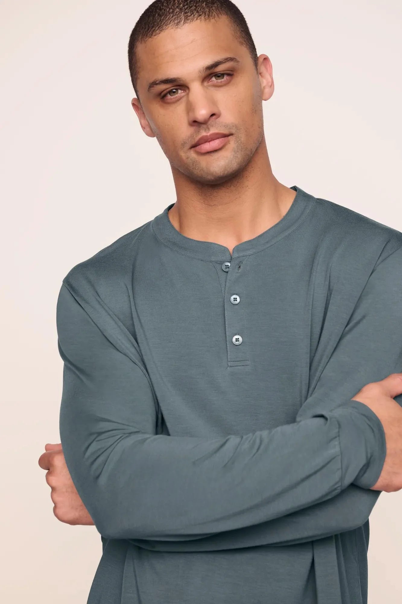 Henry Pj Longsleeve Stone Blue Set