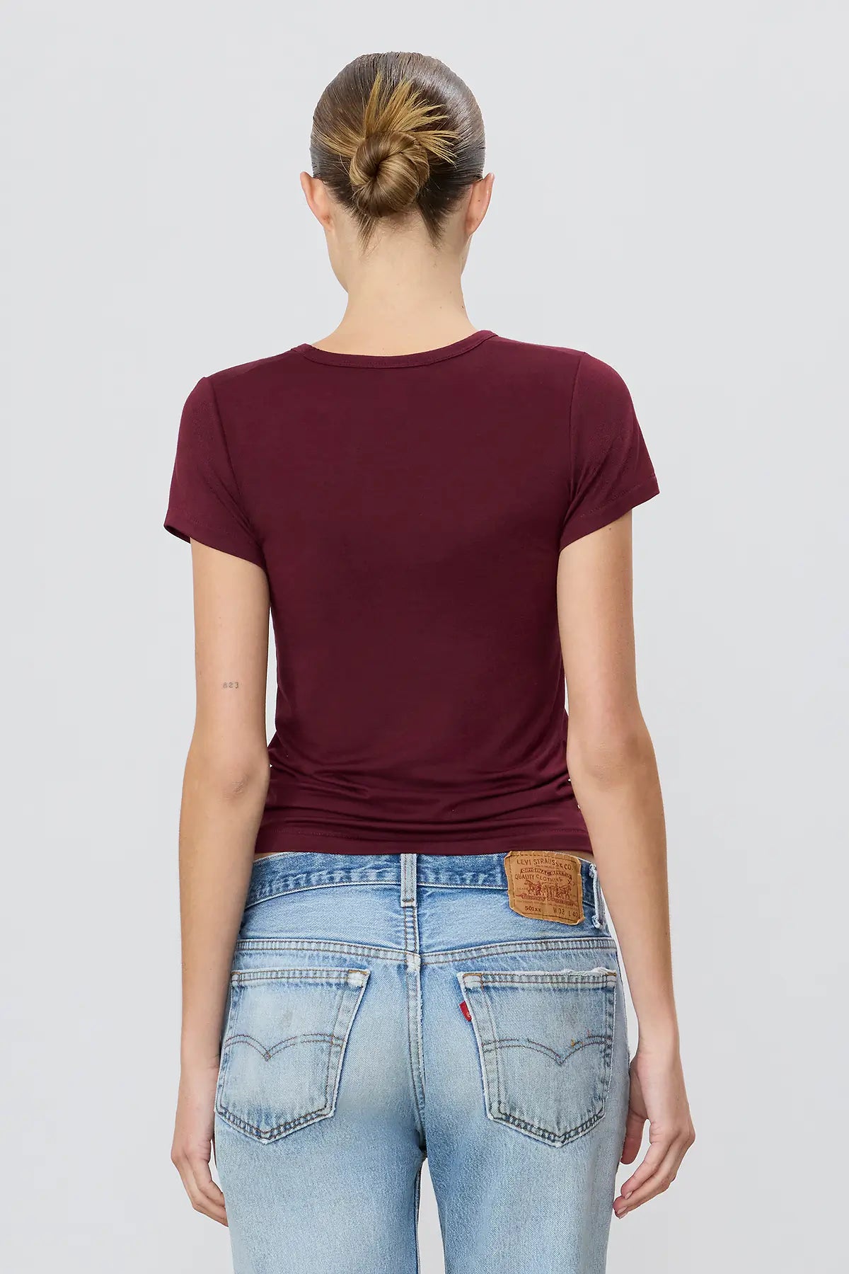Short Sleeve Baby Tee Oxblood