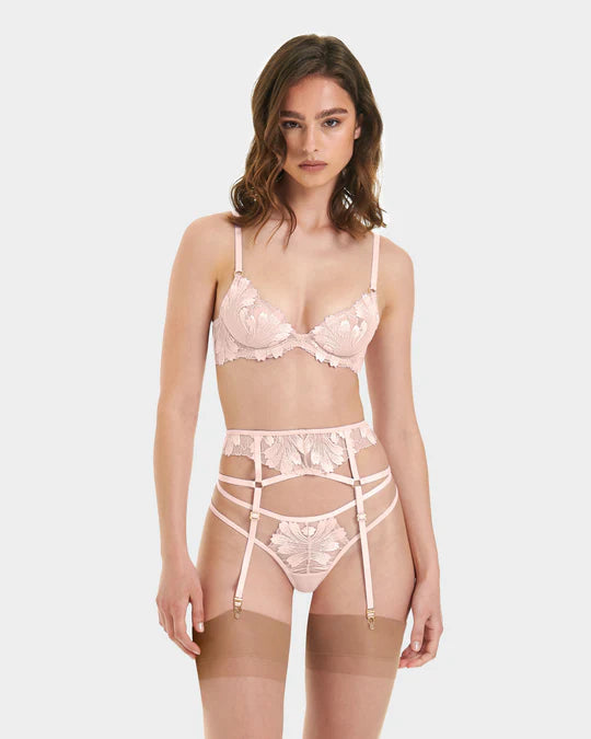 Colette Thong And Suspender Pink
