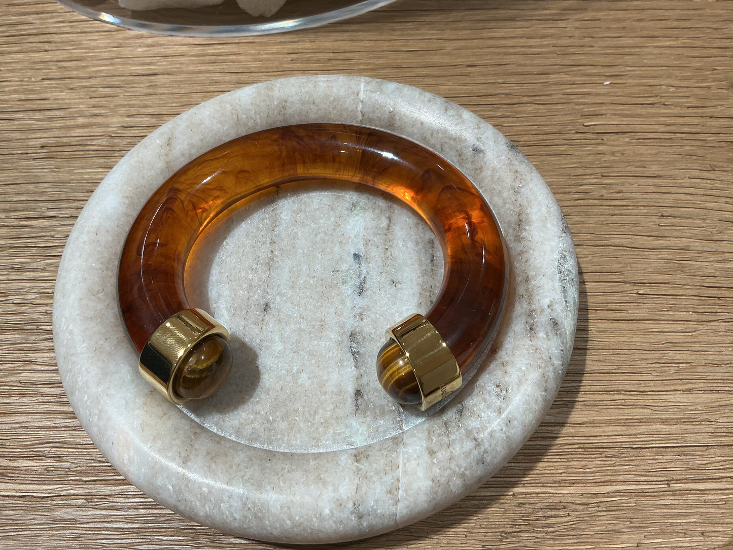 Resin Shell Tigers Eye Bangle