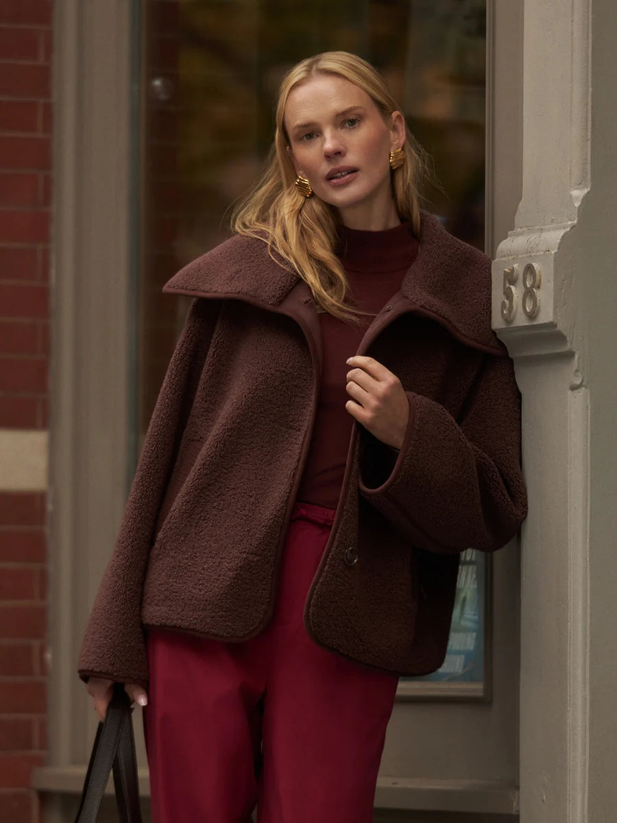 Kellan Short Boxy Jacket Brown