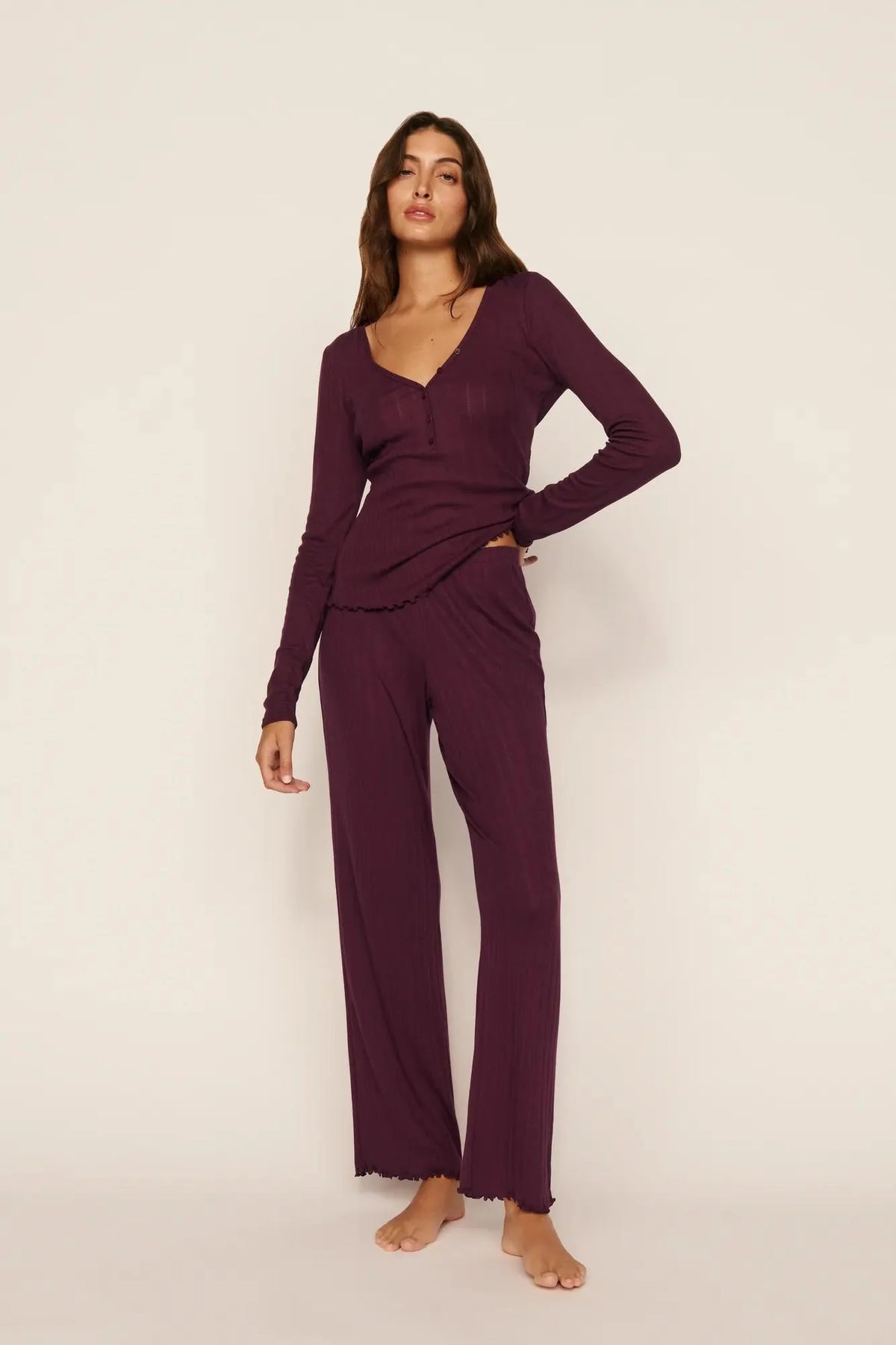 Pointelle Wilberry Henley Set