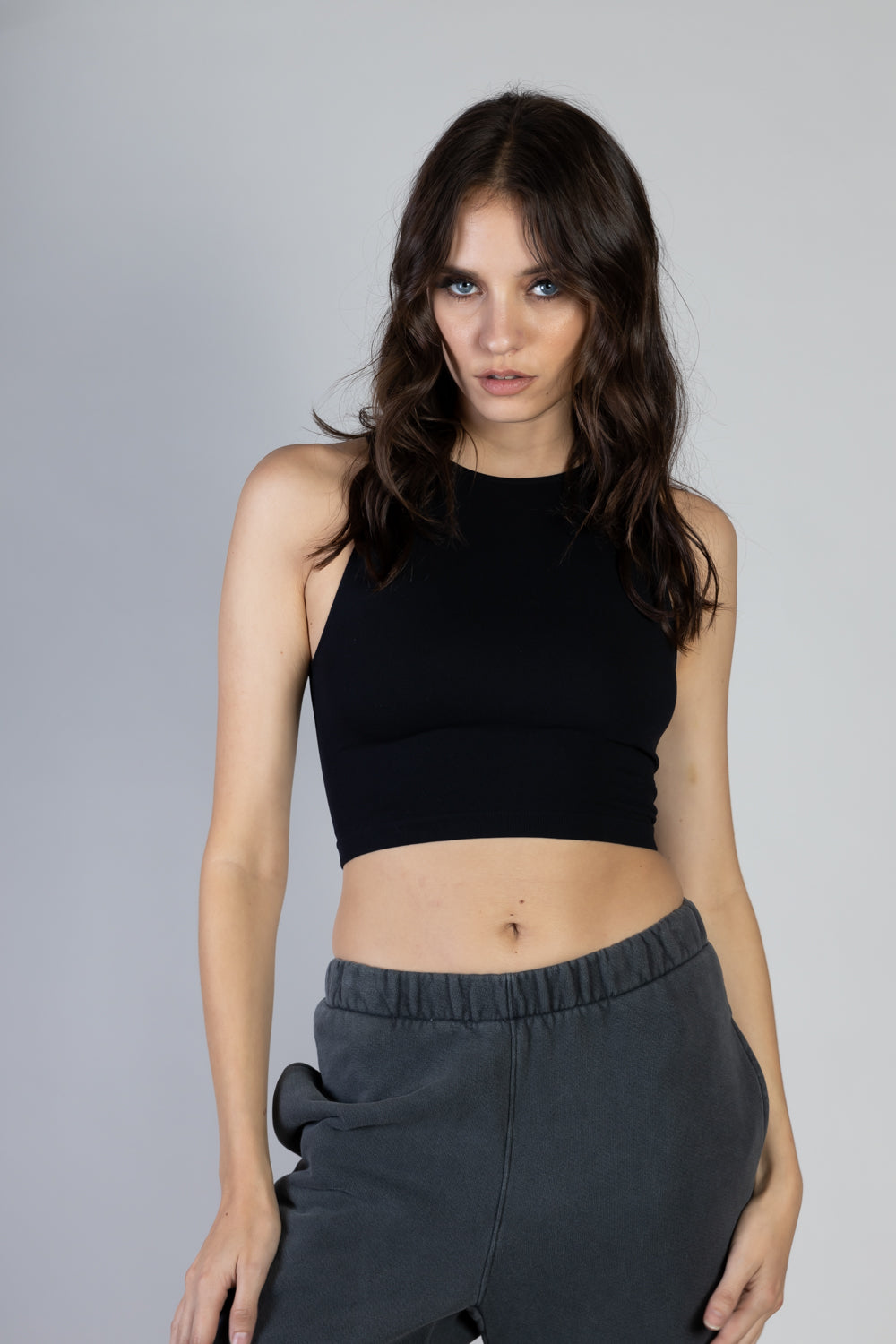 Run Away Crop Top Black
