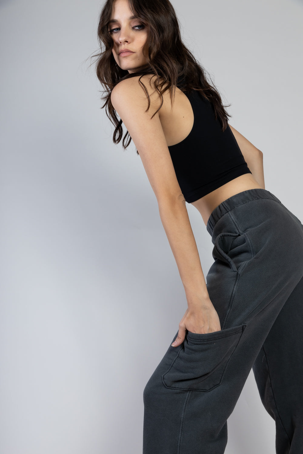Run Away Crop Top Black