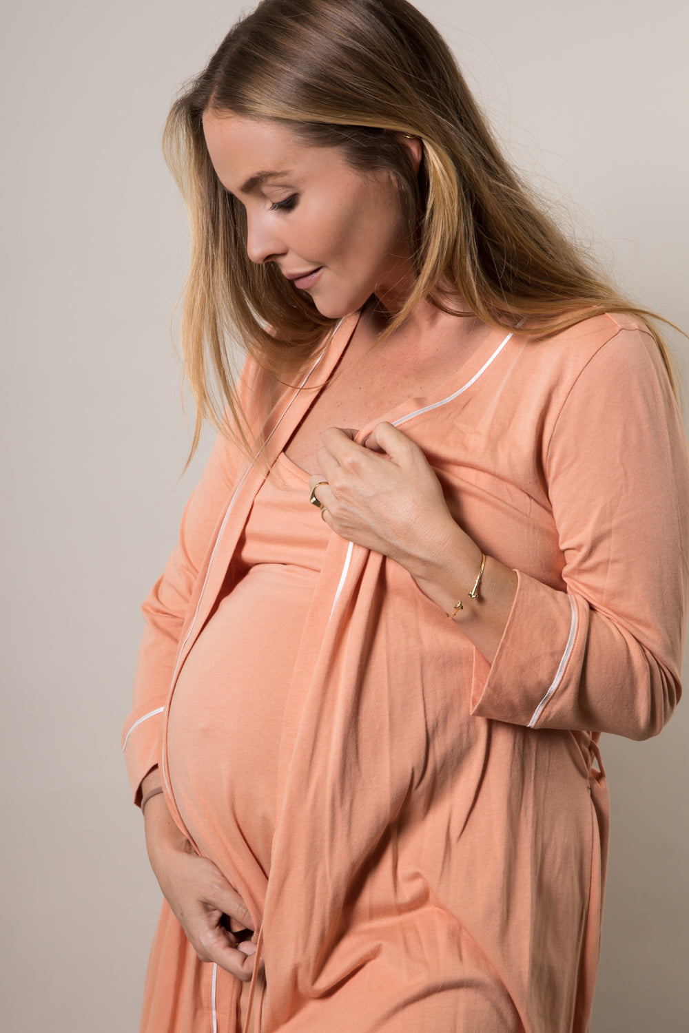 Bella Maternity 3 PJ Set Orange