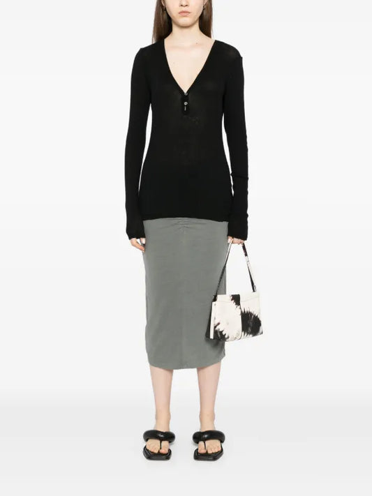 James Perse Brushed Jersey Skirt Grey