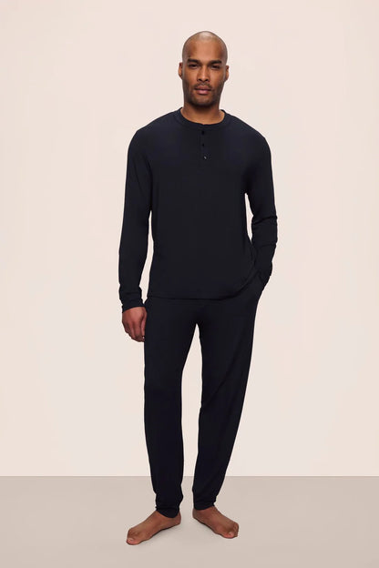 Henry Modal Long Pj Set Black