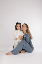 Whip Stitch Long Pj Set Coastal Blue