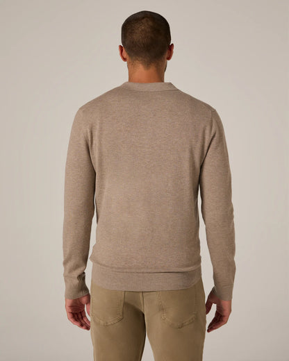 Belford Long Sleeve Sweater Polo Beige