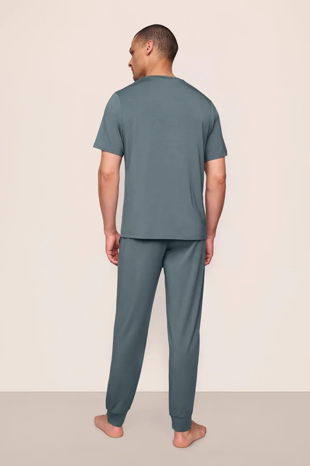Henry Modal Short Sleeve Set Stone Blue