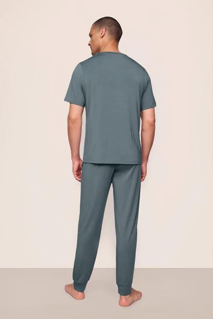 Henry Modal Short Sleeve Set Stone Blue