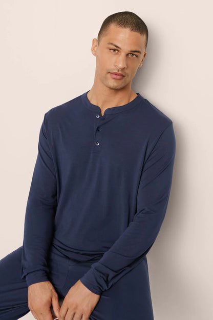 Henry Modal Long Pj Set Navy