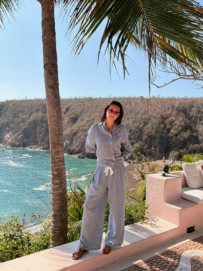 Checkered Linen Set