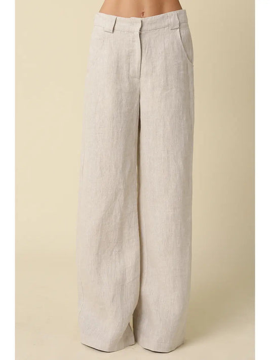 Reba Wide Leg Linen Pant