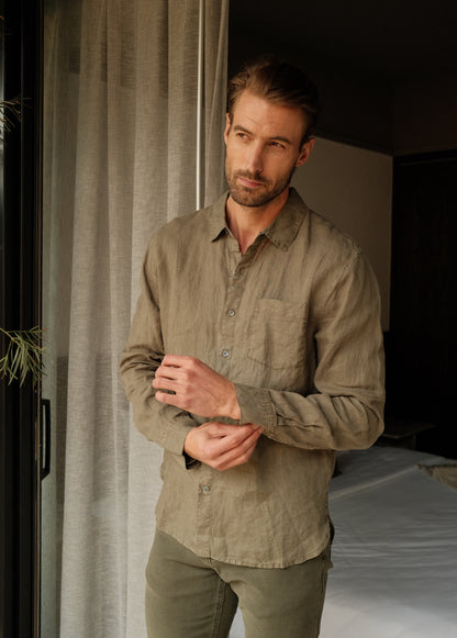 Lightweight Linen Shirt Green