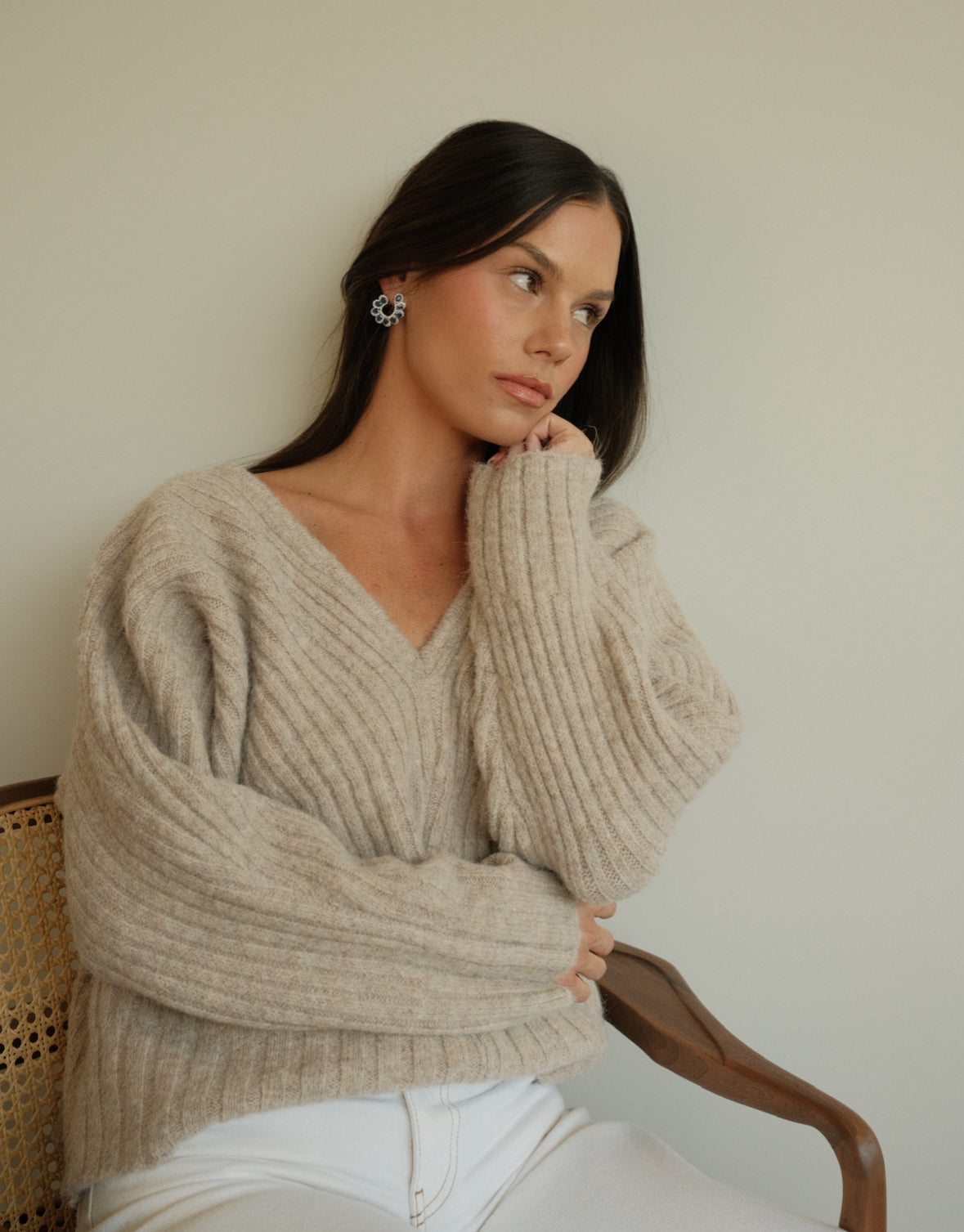The Statement V Ribbed Sweater
