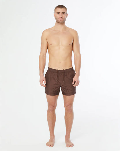 Nylon Crinkle 5 Brown Swim Trunk