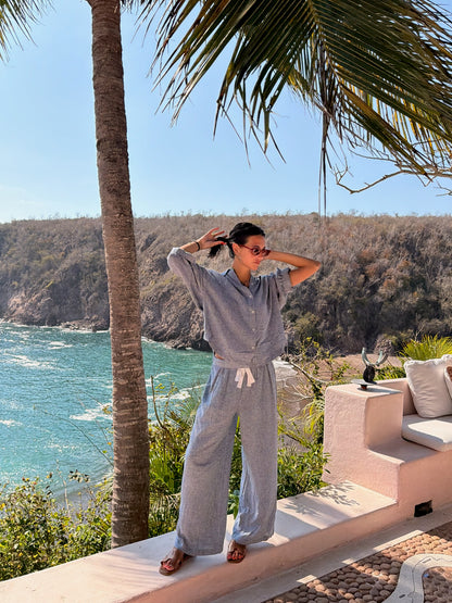 Checkered Linen Set