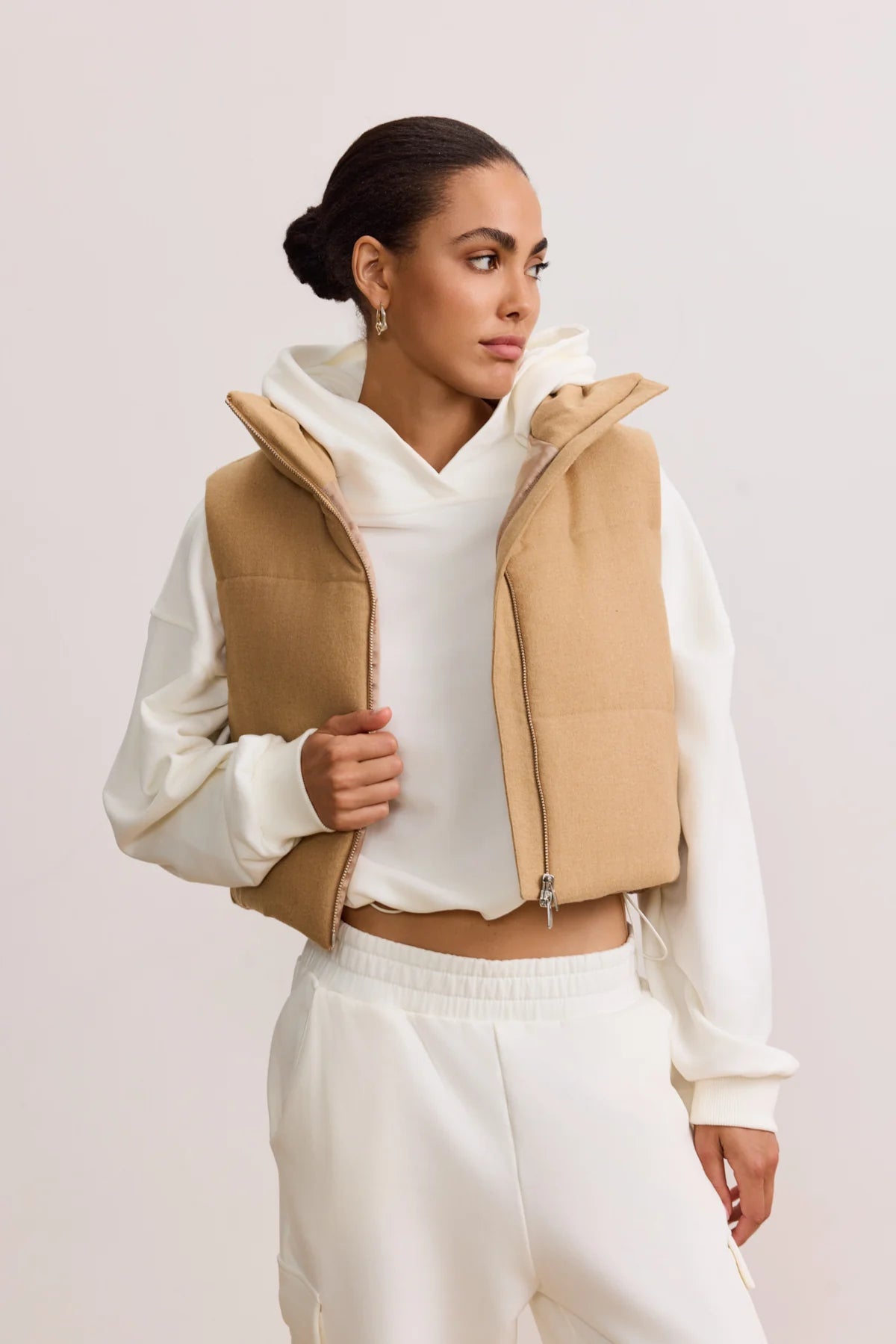 Izzy Zip Up Vest Camel