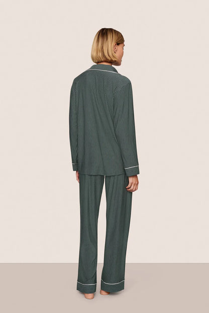 Gisele Modal Long Pj Set Duo Stripe Pine