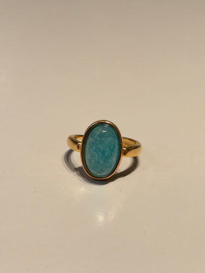 Moonstone Aqua Oval Ring