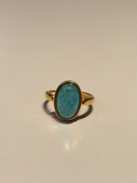 Moonstone Aqua Oval Ring