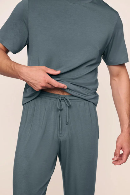 Henry Modal Short Sleeve Set Stone Blue