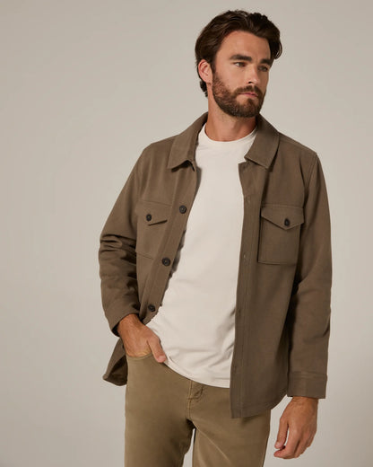 Craftsman Twill Shacket Khaki