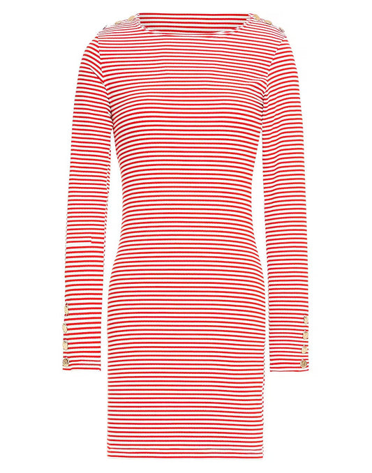 Agata Red Stripe Dress
