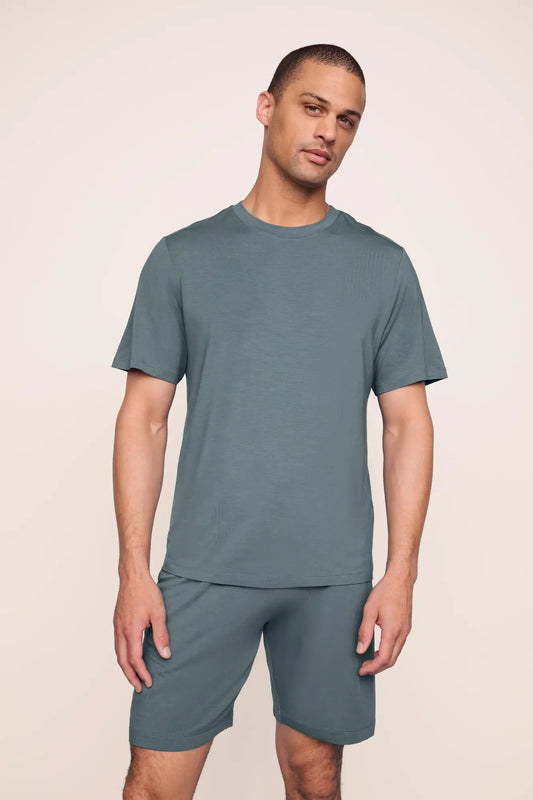 Henry Pj Short Set Stone Blue