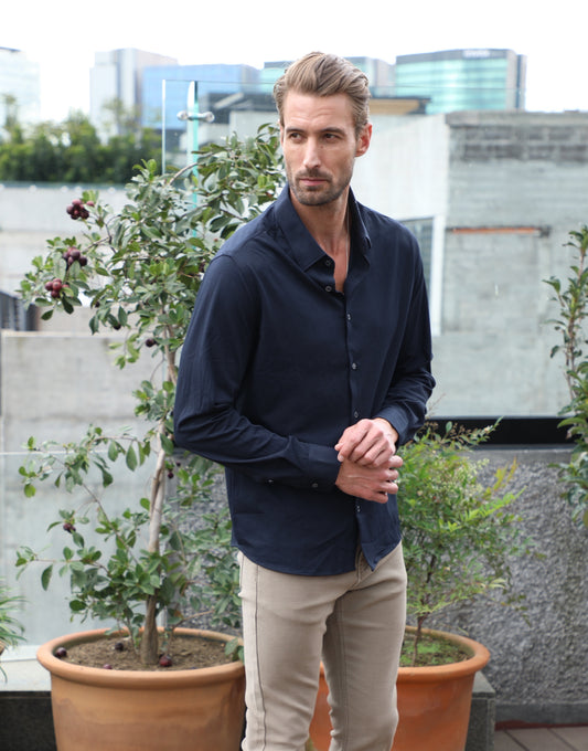 Girona Long Sleeve Shirt Navy