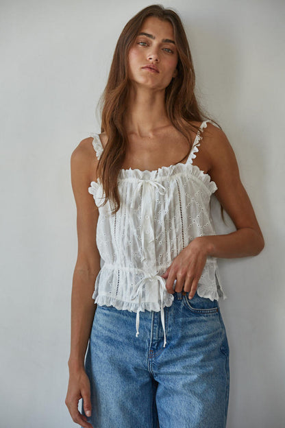 Salvador Eyeless Sleeveless Top