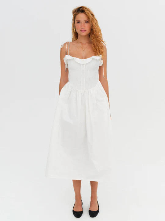 Bethany Midi Dress White