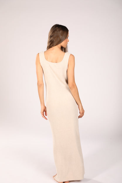 Ribbed Square Neck Dress