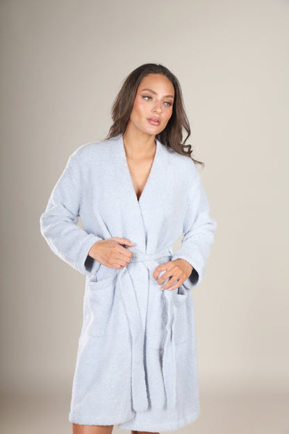 Cozy Chic Solid Robe Blue